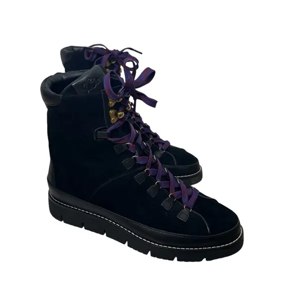 J.Crew Women’s Black Suede Elsa Lace Up Leather Boots Combat Boots Hiking Size 7