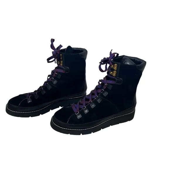 J.Crew Women’s Black Suede Elsa Lace Up Leather Boots Combat Boots Hiking Size 7