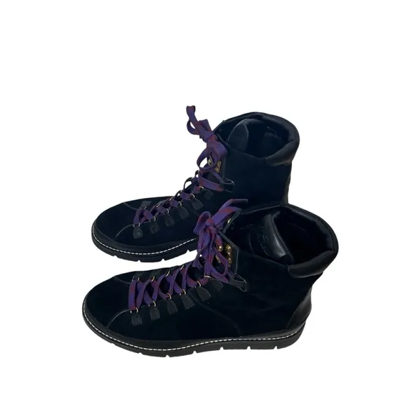J.Crew Women’s Black Suede Elsa Lace Up Leather Boots Combat Boots Hiking Size 7