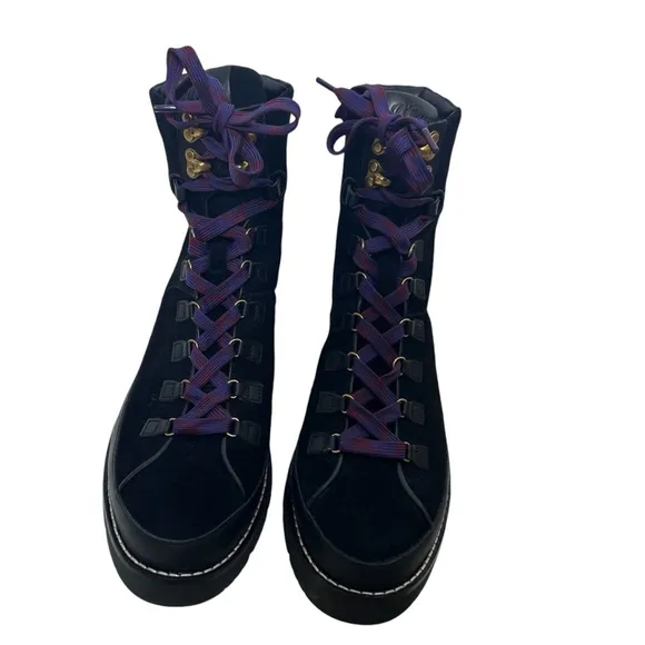 J.Crew Women’s Black Suede Elsa Lace Up Leather Boots Combat Boots Hiking Size 7
