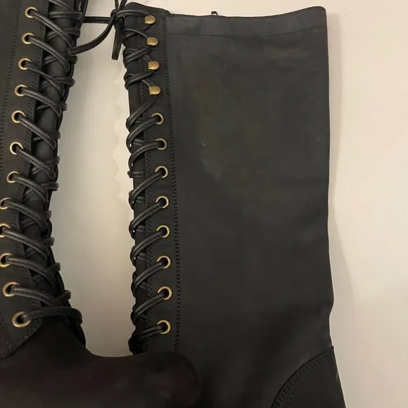 Jeffrey Campbell Black Lace Up Boots