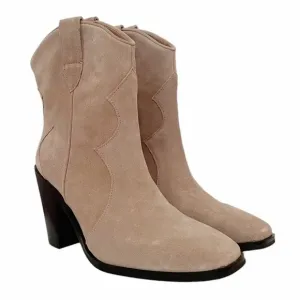 Jeffrey Campbell Boots Jument Western Bootie Pink Taupe Suede Women’s Size 7.5