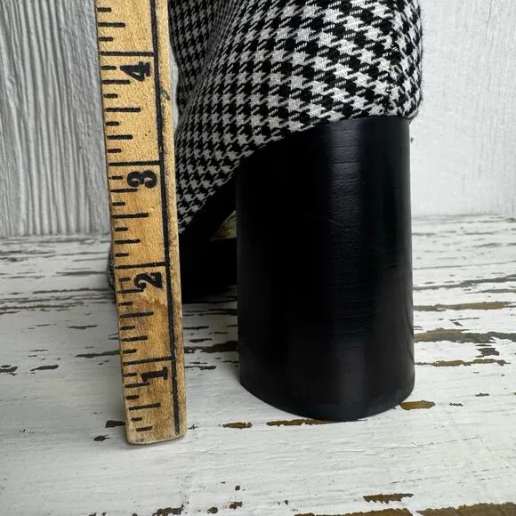 Jeffrey Campbell Coma Houndstooth Pointed Toe Bootie Boots Heel Women's Size 9