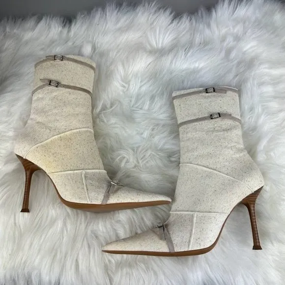 Jeffrey Campbell Command-F Boots in Beige Brown Combo