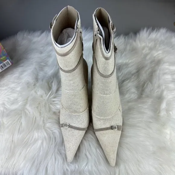Jeffrey Campbell Command-F Boots in Beige Brown Combo