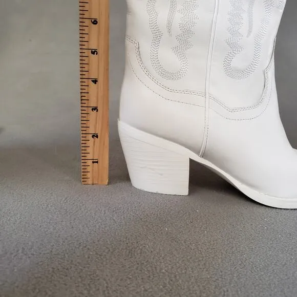 Jeffrey Campbell Dagget Western Boots in White Combo Size 9 JCAM-WZ1160 Cowboy
