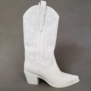 Jeffrey Campbell Dagget Western Boots in White Combo Size 9 JCAM-WZ1160 Cowboy