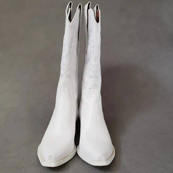 Jeffrey Campbell Dagget Western Boots in White Combo Size 9 JCAM-WZ1160 Cowboy
