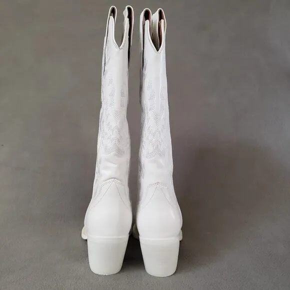 Jeffrey Campbell Dagget Western Boots in White Combo Size 9 JCAM-WZ1160 Cowboy