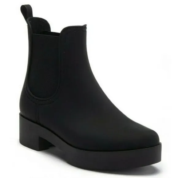 JEFFREY CAMPBELL Hydra Platform Waterproof Chelsea Boot in Black Matte 10 NIB