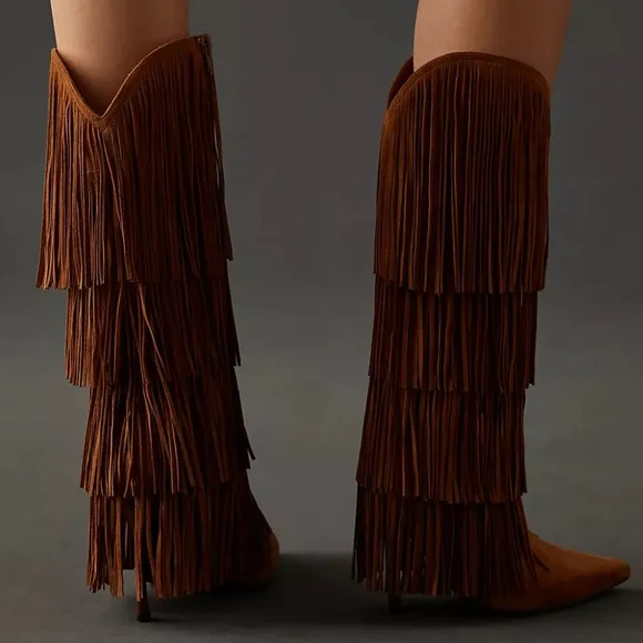 Jeffrey Campbell Wildhorse Leather Fringe Boots