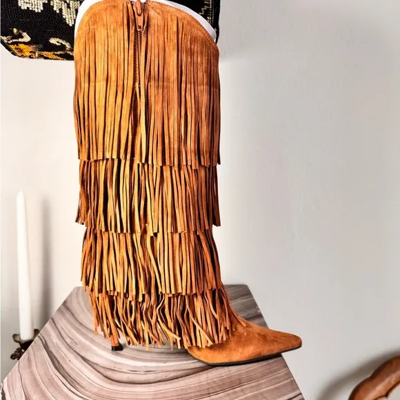 Jeffrey Campbell Wildhorse Leather Fringe Boots
