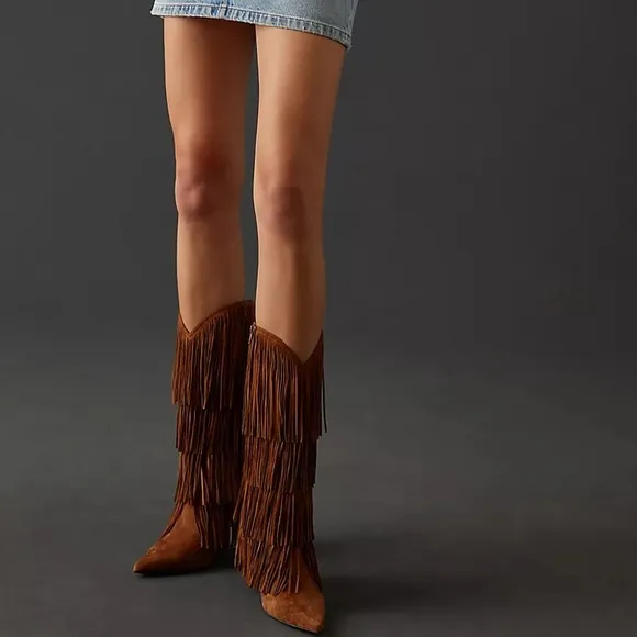 Jeffrey Campbell Wildhorse Leather Fringe Boots