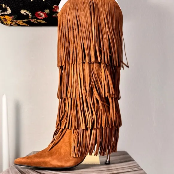 Jeffrey Campbell Wildhorse Leather Fringe Boots