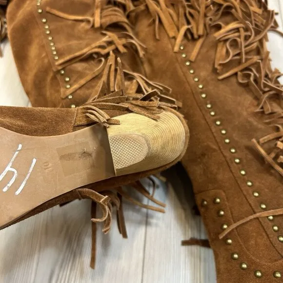 Jeffrey Campbell x Free People Dallas Boot Suede Over The Knee Studded Size 10
