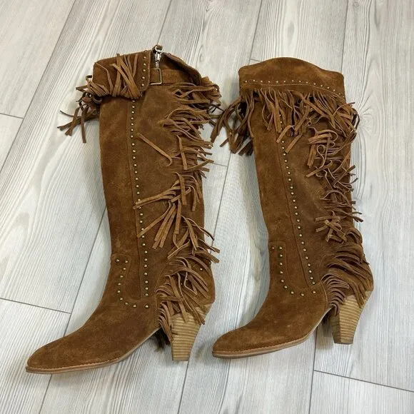 Jeffrey Campbell x Free People Dallas Boot Suede Over The Knee Studded Size 10