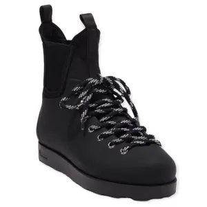 Jeffrey Campbell Black Lace Up Waterproof Tall Ankle Moto Combat Boots NEW
