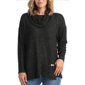 Jess &amp; Jane 1X black heathered Tunic Top Pullover USA Made 1X