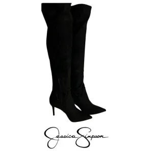 Jessica Simpson Over the Knee Boots Size 8 Black Stiletto Heel