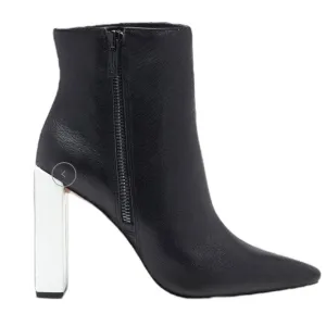 Jessica Simpson Womens Timea Zipper Heels Ankle Boots8.5 Medium Black&amp; white
