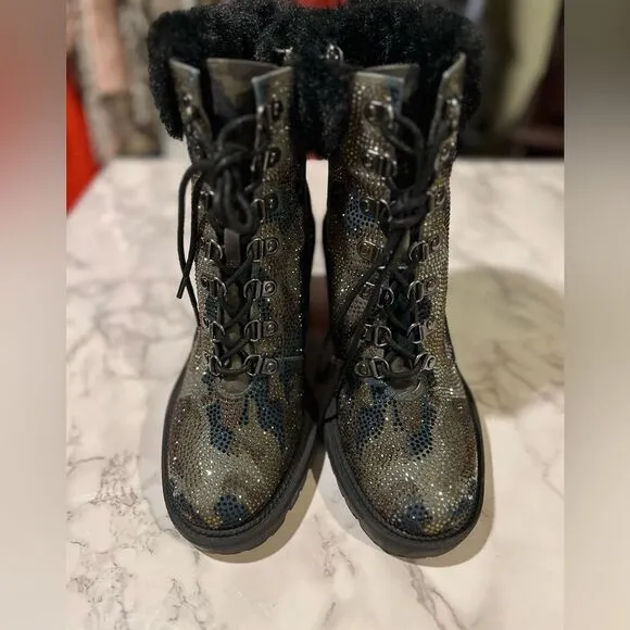 Jessica Simpson Deliah Womens Rhinestone Round Toe Ankle Boots