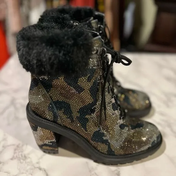 Jessica Simpson Deliah Womens Rhinestone Round Toe Ankle Boots