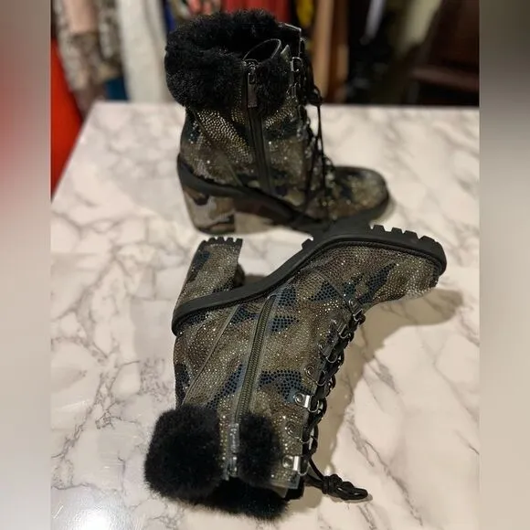 Jessica Simpson Deliah Womens Rhinestone Round Toe Ankle Boots