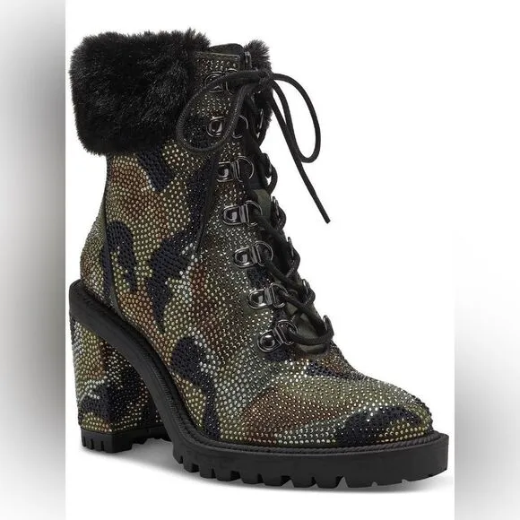 Jessica Simpson Deliah Womens Rhinestone Round Toe Ankle Boots