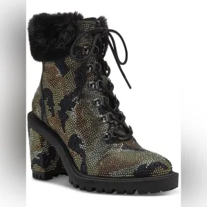 Jessica Simpson Deliah Womens Rhinestone Round Toe Ankle Boots
