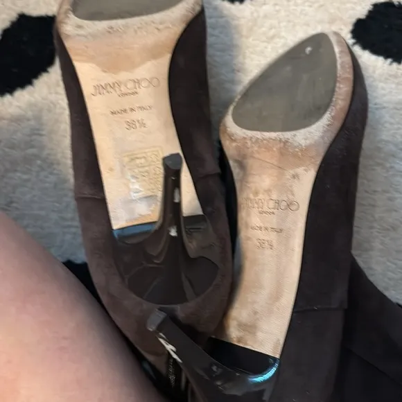 Jimmy Choo chocolate brown suede boots size 38.5