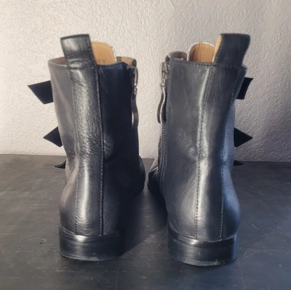 Jimmy Choo EDDY Italian Leather Black Ankle Boots Buckle Straps Pointed