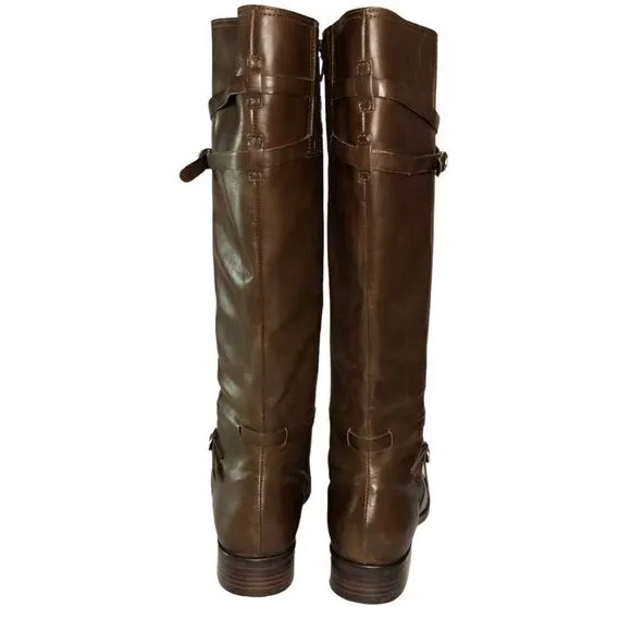 J Jill Leather Knee High Boots Brown 15” High Size 8 1/2