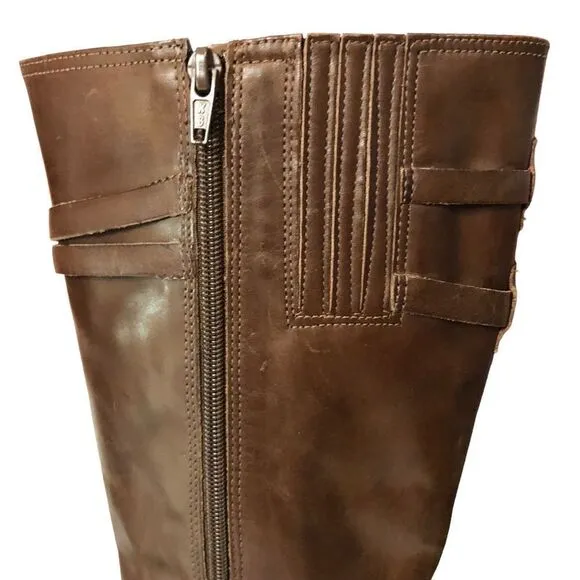 J Jill Leather Knee High Boots Brown 15” High Size 8 1/2