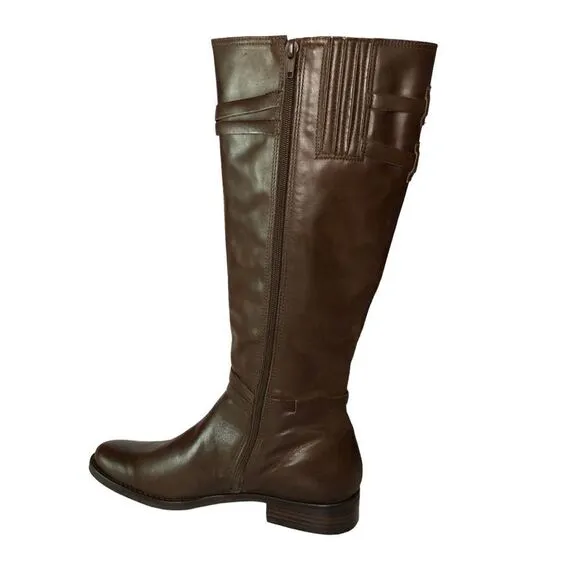J Jill Leather Knee High Boots Brown 15” High Size 8 1/2