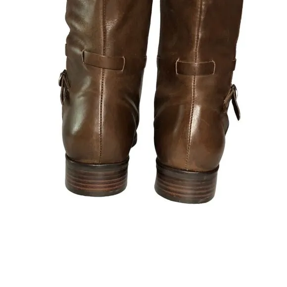 J Jill Leather Knee High Boots Brown 15” High Size 8 1/2