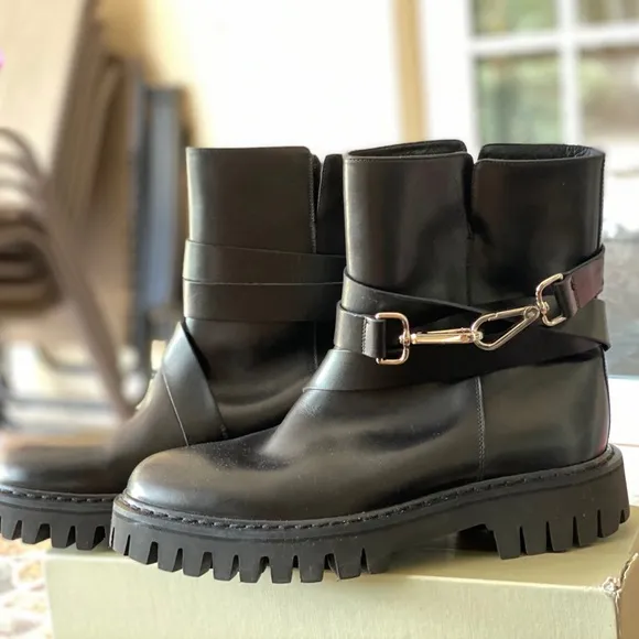 John Galliano Leather Slip-on Combat Boots
