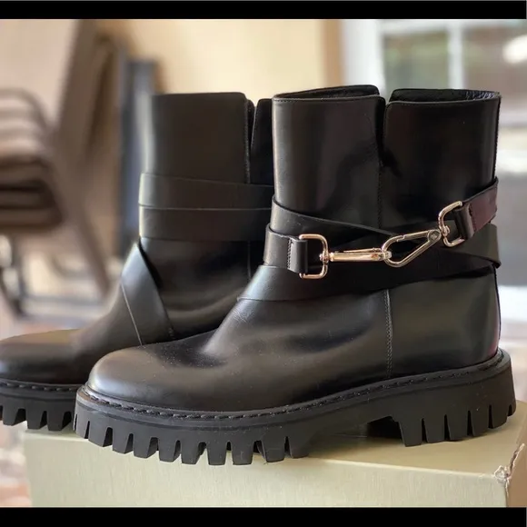 John Galliano Leather Slip-on Combat Boots
