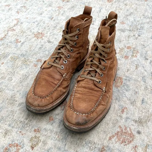 John Varvatos Brown Suede Boots Sz 12
