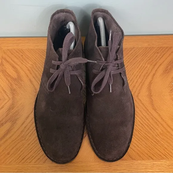 John Varvatos Suede Boots Mens Size 10 Brown Lace Up Ankle Chukka Boot