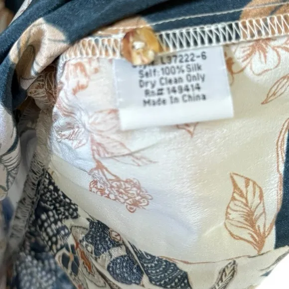 Johnny Was Jade Luna 100% Silk Floral Patchwork Dress