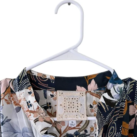 Johnny Was Jade Luna 100% Silk Floral Patchwork Dress
