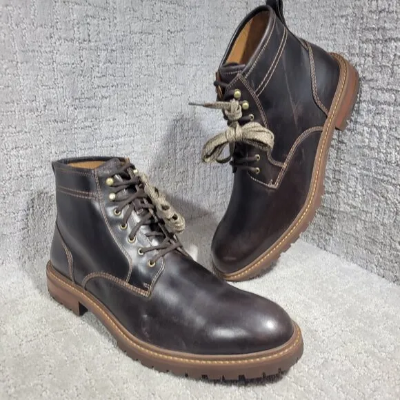 Johnston &amp; Murphy Barrett Men's Size 11M US Dark Brown Leather Boots 201992