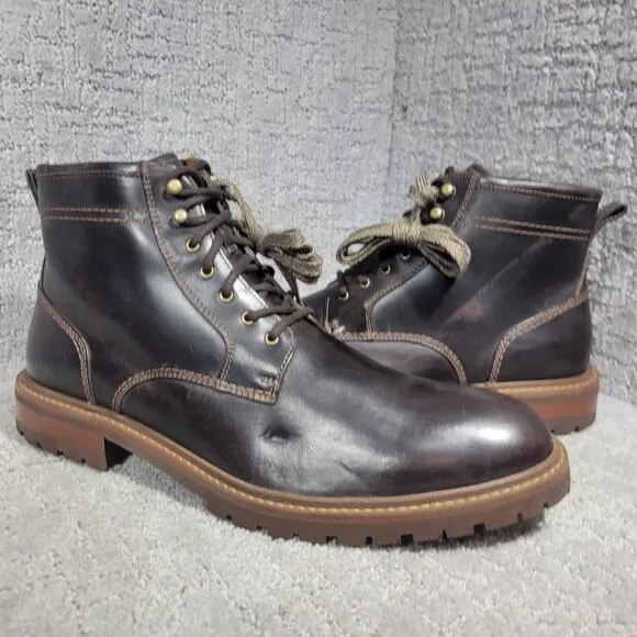Johnston &amp; Murphy Barrett Men's Size 11M US Dark Brown Leather Boots 201992