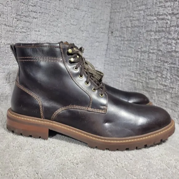 Johnston &amp; Murphy Barrett Men's Size 11M US Dark Brown Leather Boots 201992
