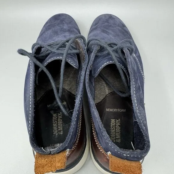 Johnston &amp; Murphy Farley Chukka Boot Navy Oiled Nubuck Size 10.5 Men’s