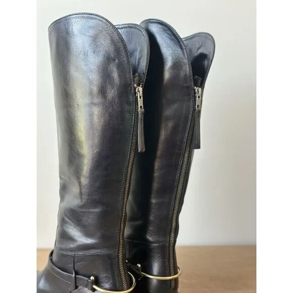 Johnston and Murphy Women's 7.5 Boots Leather High Black Riding