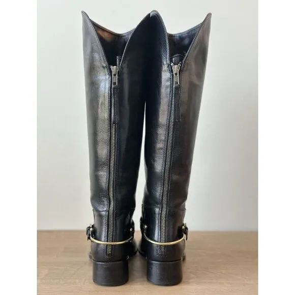 Johnston and Murphy Women's 7.5 Boots Leather High Black Riding