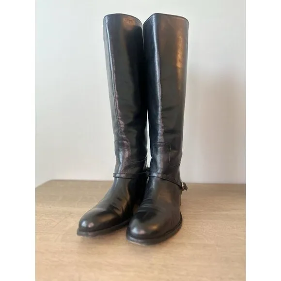 Johnston and Murphy Women's 7.5 Boots Leather High Black Riding