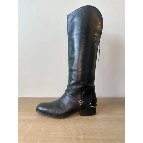 Johnston and Murphy Women's 7.5 Boots Leather High Black Riding