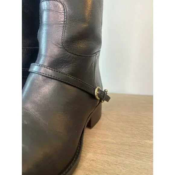 Johnston and Murphy Women's 7.5 Boots Leather High Black Riding